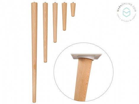 Pata de madera cónica L45 cm. Ref.ST45