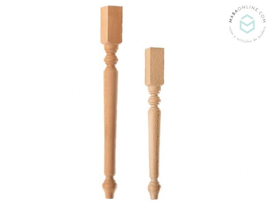 Pata de madera lisa 2 medidas L46 y L75 cm. Ref.ST142