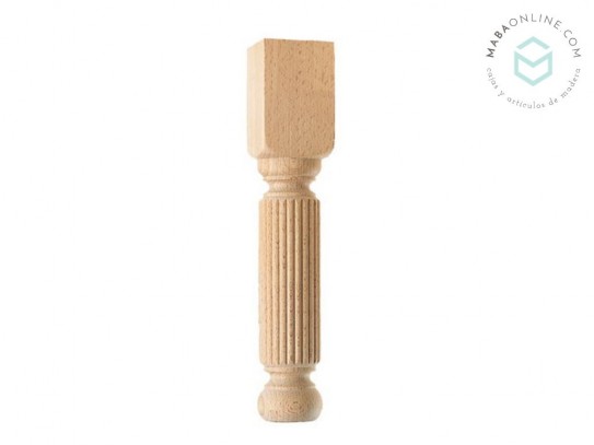 Pata de madera estriada L35 cm. Ref.ST36