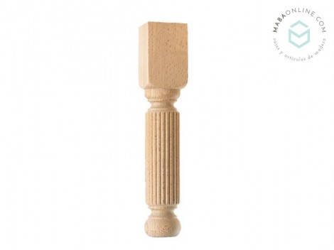 Fluted wooden leg L35 cm. Ref.ST36