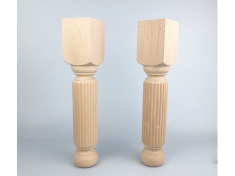Fluted wooden leg L35 cm. Ref.ST36