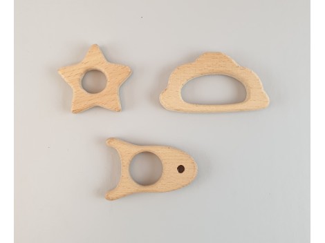 Mordedores de madera formas 1 Ref.RM2018