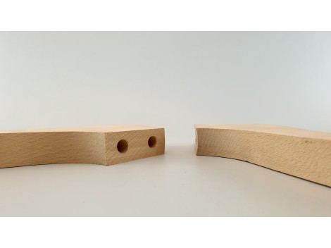 Pata de madera Chippendale plana con dos taladros L26 Ref.156