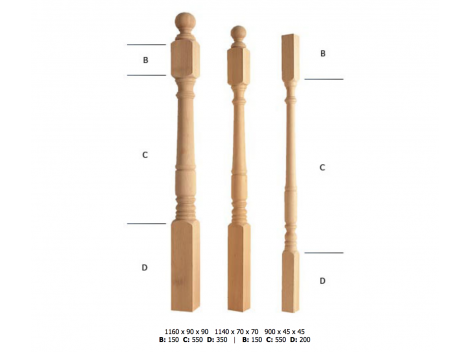 Balaustre y Pilarote haya Ref. S201