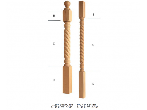 Balaustre y Pilarote haya Salomónico anillas Ref. ST203