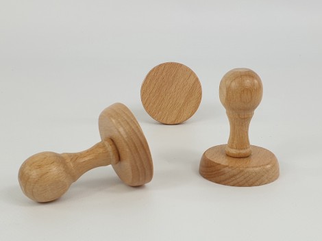 Base de madera para sellos redondo y rectangular Ref.PBC1