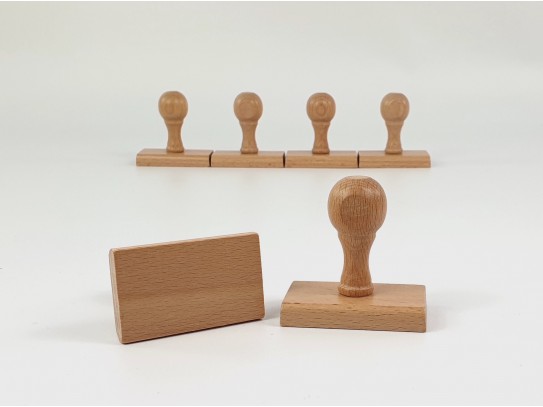Base de madera para sellos redondo y rectangular Ref.PBC1
