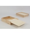 Pine wood box 20x15x3.5 cm. with sliding sid Ref.PC6P7B