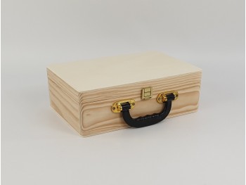 Caja maletín cabás 30x20x10 cm. c/asa negra Ref.1525