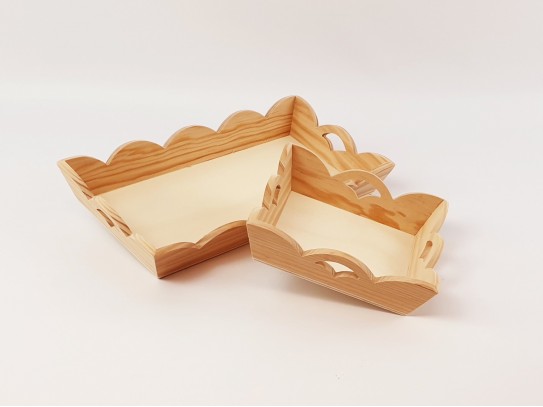 BanCorrugated wooden trays Ref.P1195