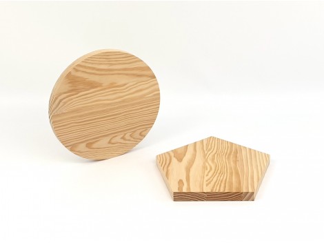 Circle and pentagon wooden boards Ref.P3742