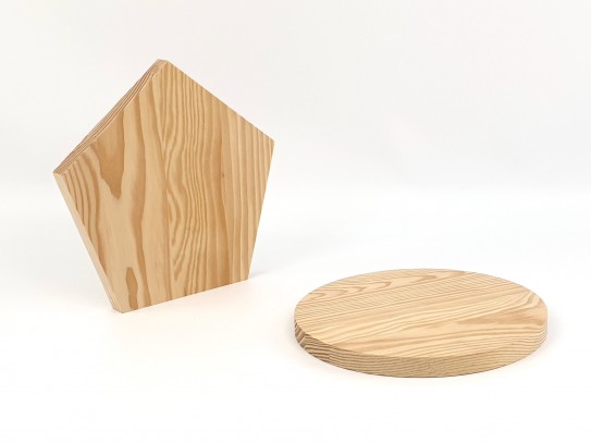 Circle and pentagon wooden boards Ref.P3742