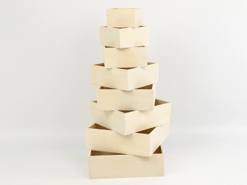 Cajas Matrioskas de madera 8 uds. sin tapa Ref.P1454CT8