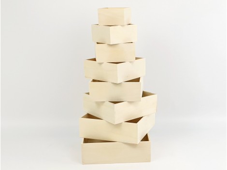 Cajas Matrioskas de madera 8 uds. sin tapa Ref.P1454CT8