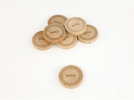 Wooden Maria biscuit Ø5.5 cm. Ref.CCGA01