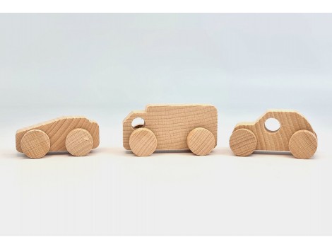 Set 3 Coches de madera minis Ref.CCJD81