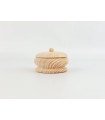 Low round pine wood box with lid Ø9xL6 cm. Ref.AR7223