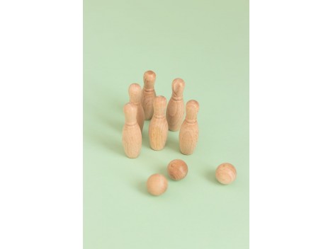 Bolos mini de madera natural 5,5 cm. Ref.CCTL50