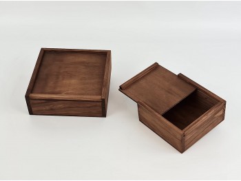 Aged wooden box 2 measures with Frame sliding lid Ref.P00C01C