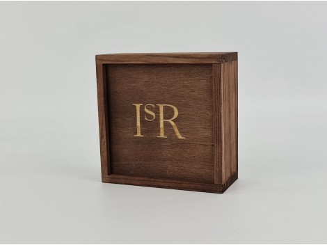 Aged wooden box 2 measures with Frame sliding lid Ref.P00C01C
