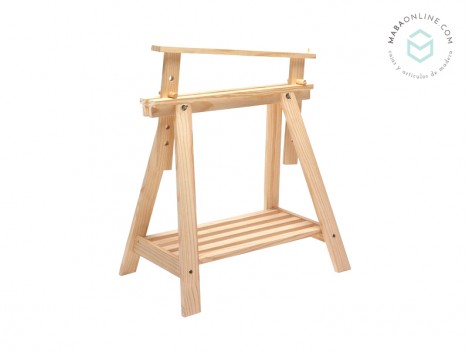 Borriqueta de madera regulable y con balda Ref.1342