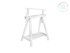 Adjustable white wooden trestle with shelf Ref.1342A