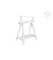Adjustable white wooden trestle with shelf Ref.1342A