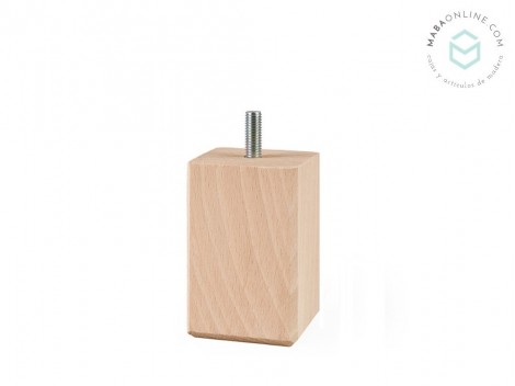 Beech wood leg square beech 8x5x5 cm. Ref.ST855