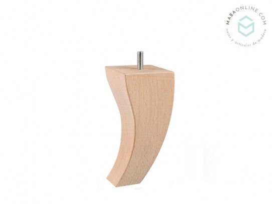 Pata de madera ondulada L15 cm. Ref.STONA15