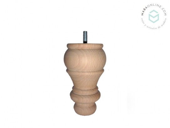 Pata de madera torneada L12,5 cm. Ref.ST98
