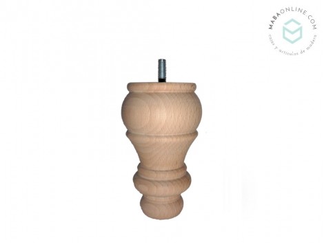 Wood leg turned beech 12.5xØ7.5 cm. Ref.ST98