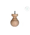 Pata de madera bola torneada L10xØ7,5 cm. Ref.ST95