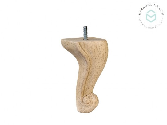Pata de madera Chippendale tallada L17 cm. Ref.ST18117