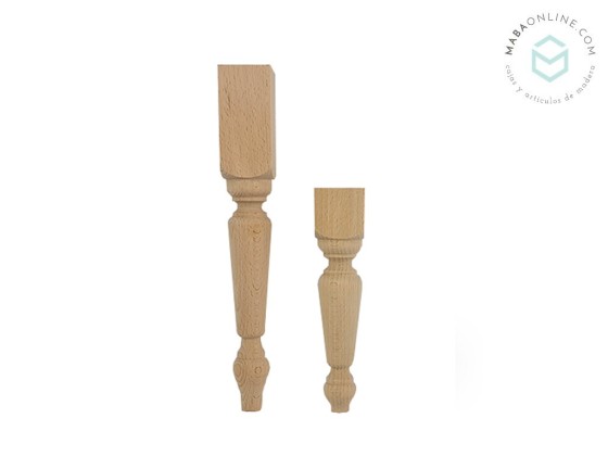 Turned wooden leg, 2 sizes L20 and L30 cm. Ref.ST144