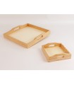 Square wooden trays with handles 2 sizes Ref.P1091AZ