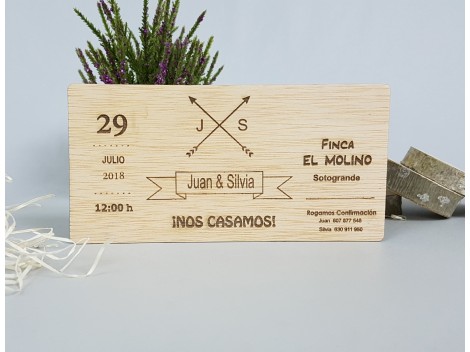 Invitaciones de madera MOD.1H