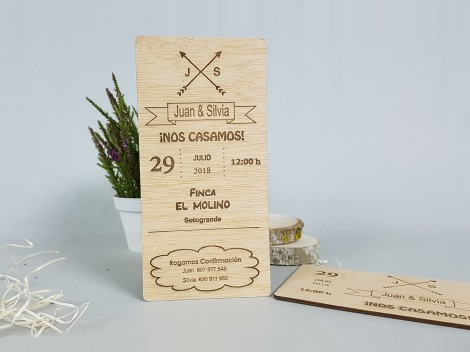 Invitaciones de madera MOD.1H