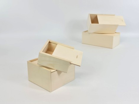 Caja de madera c/tapa corredera varias medidas Ref.TC