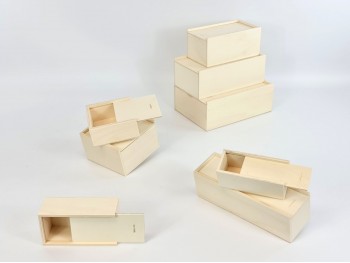 Boxes with sliding cover different sizes