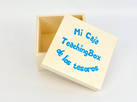 Caja de madera Cuadrada 16,5x16,5x9 cm. c/tapa Ref.PC22