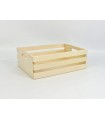 Caja Cesta de madera 3 listones 30x21x10 cm. c/asas Ref.AR16311