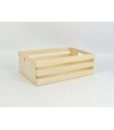 Wooden basket box with 3 slats 30x21x10 cm. with handles Ref.AR16311