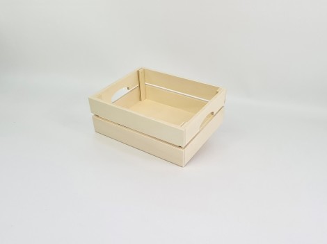 Caja Cesta de madera c/asas 2 medidas Ref.AR1653