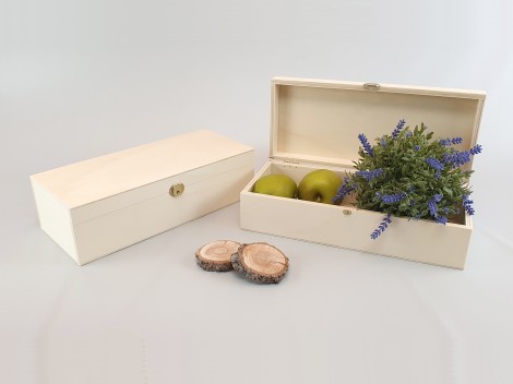 Wooden box 32x14x9 cm. with hinge and clasp Ref.C6MF