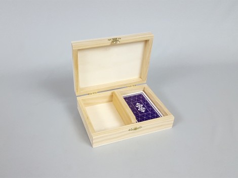 Caja de madera 16x11x4 cm. para 2 barajas Ref.P78C01