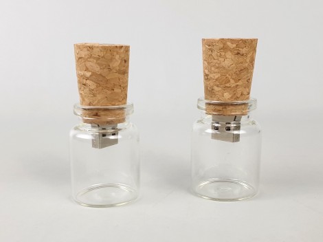 Pendrive mini botella de cristal y corcho Ref.USBCH4