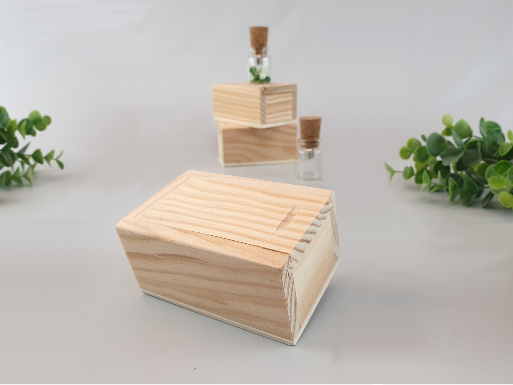 Perchas de madera con acabado natural, caja de 8