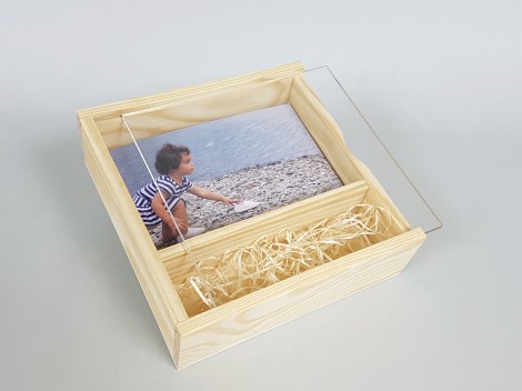 Pine box Photos 10x15 Methacrylate lid Ref.P00CF13M