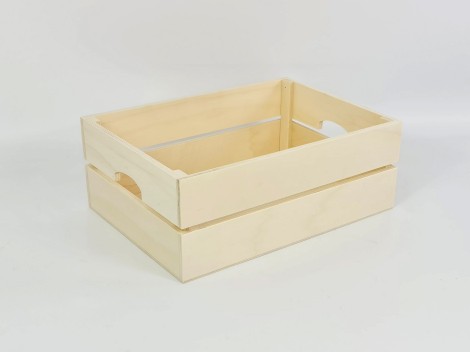Caja Cesta de madera c/asas 2 medidas Ref.AR1653