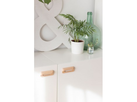 Tirador asa clásica abierta de roble 12 cm. Ref.79